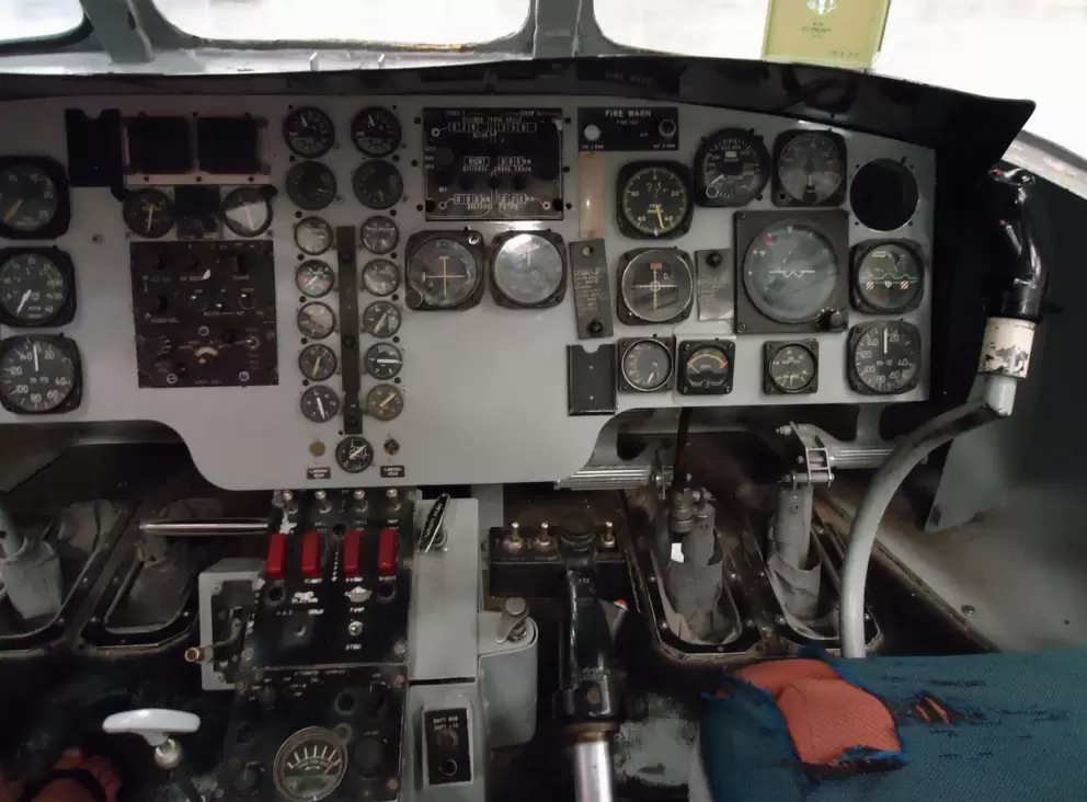 Kids can play with the controls inside a cockpit.
