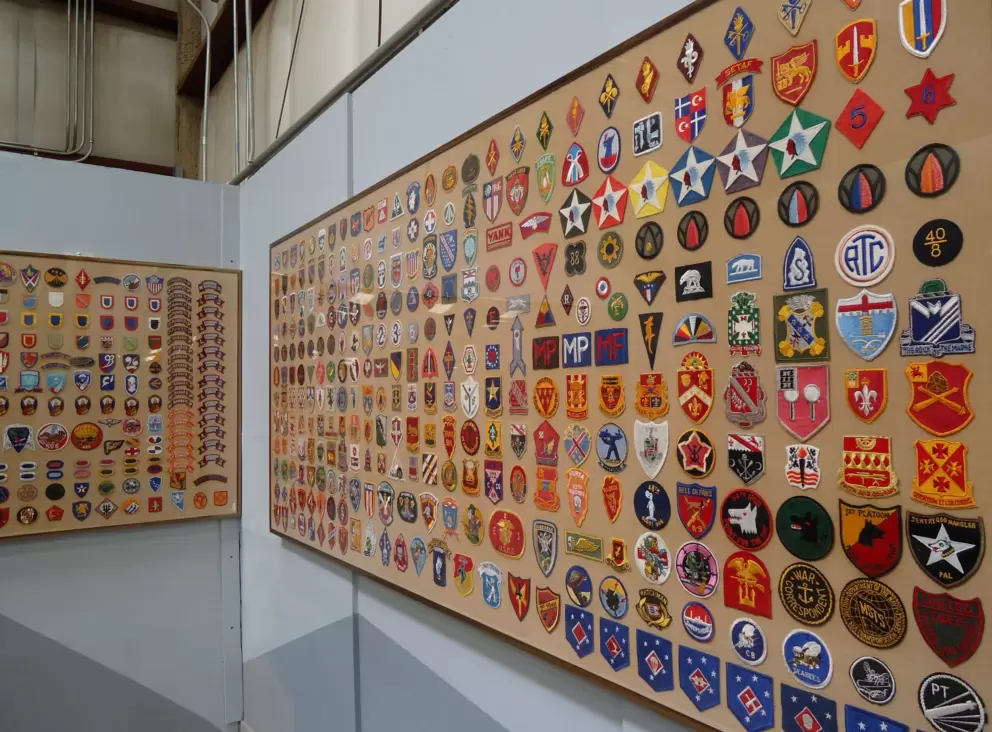 Buddy Amos' collection of patches.