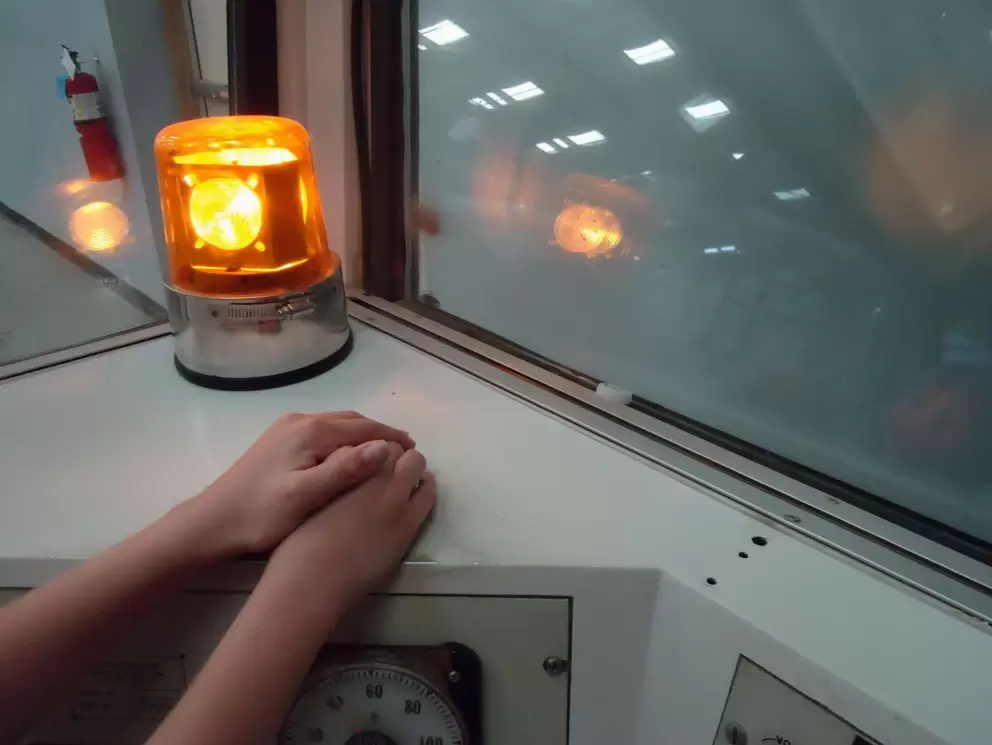 Kids can push the button and the light goes round!