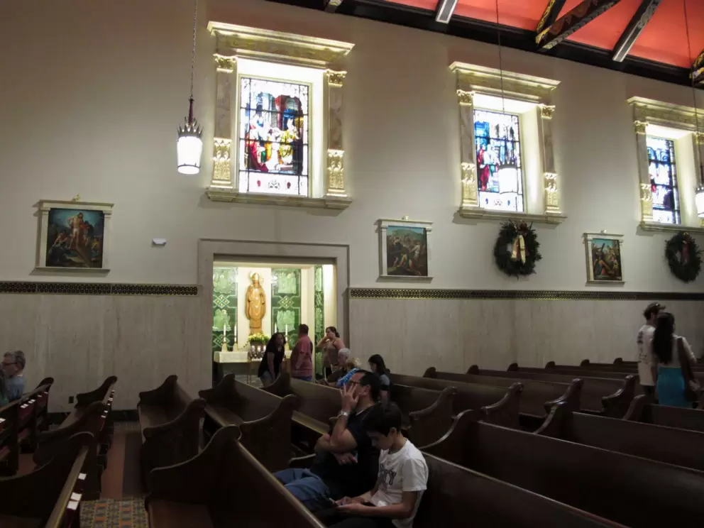 Taking a breather inside the Cathedral Basilica.