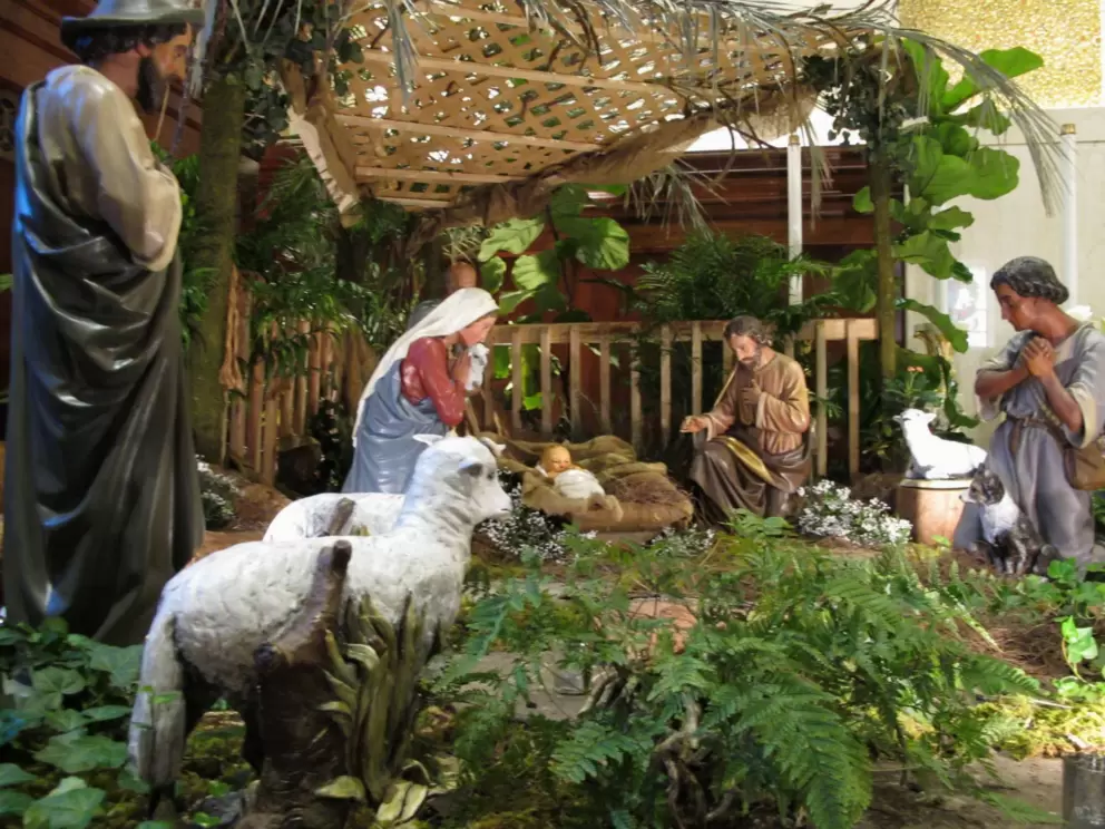 Manger scene inside the Cathedral Basilica.