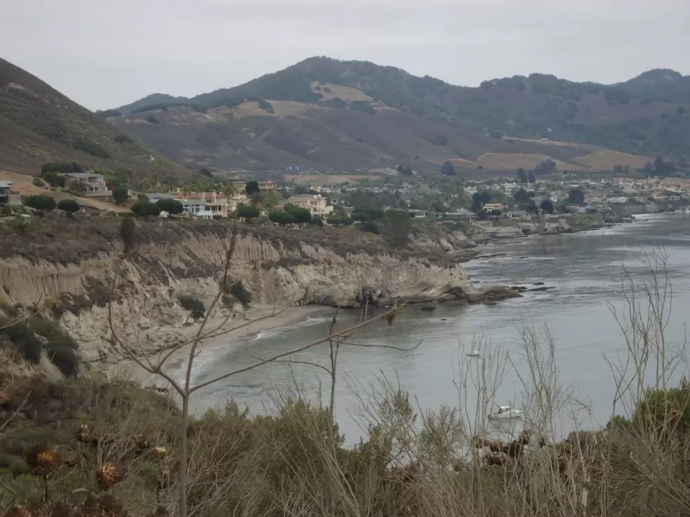 Looking down at the beach from the Smuggler's Cave hike.