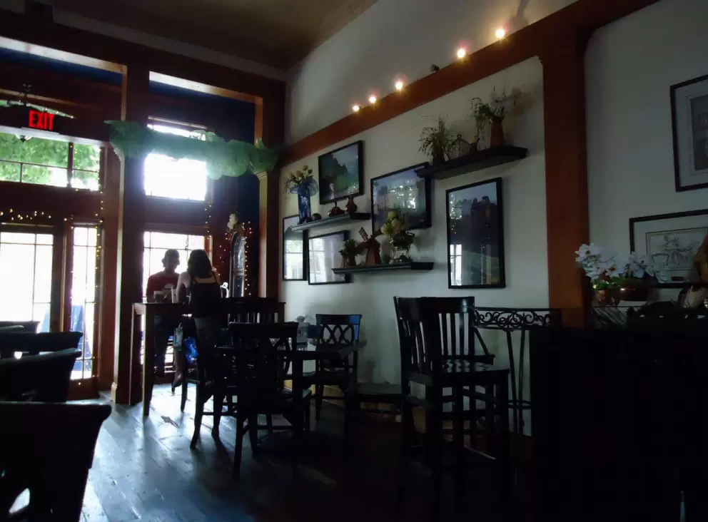 Strands Cafe, on Laurel Street.