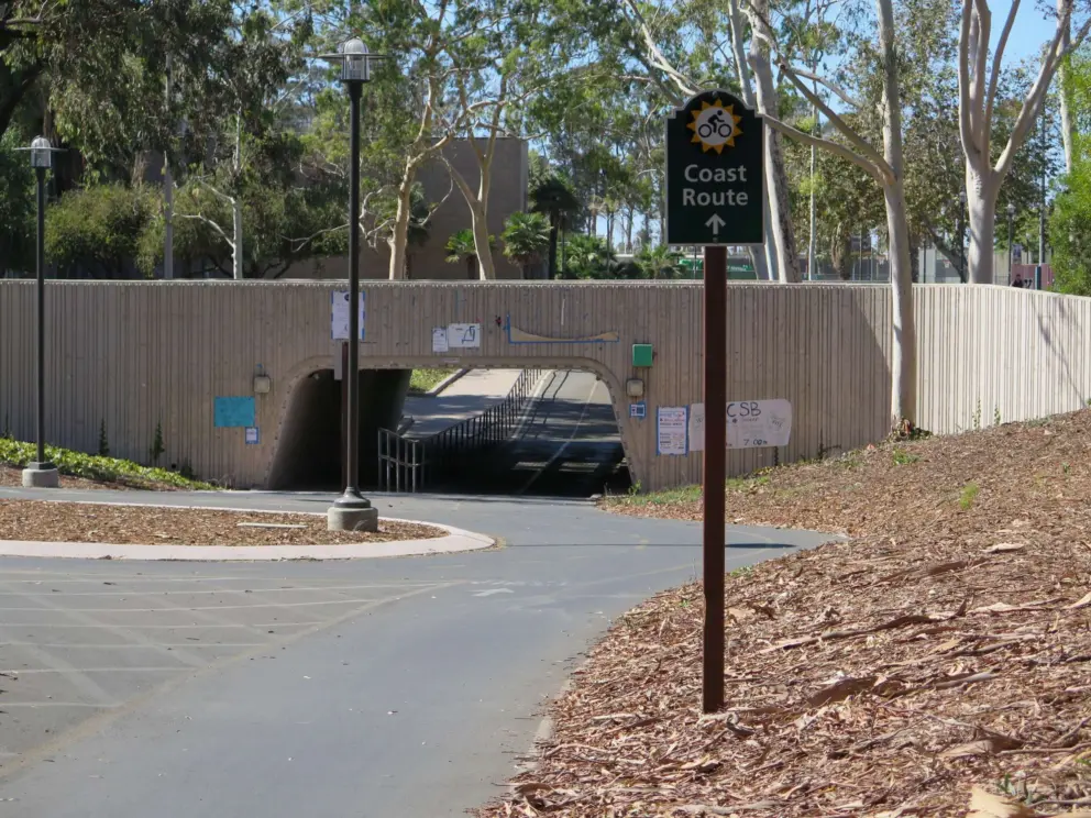 You walk under this tunnel to get from the parking to the gorilla playground.
