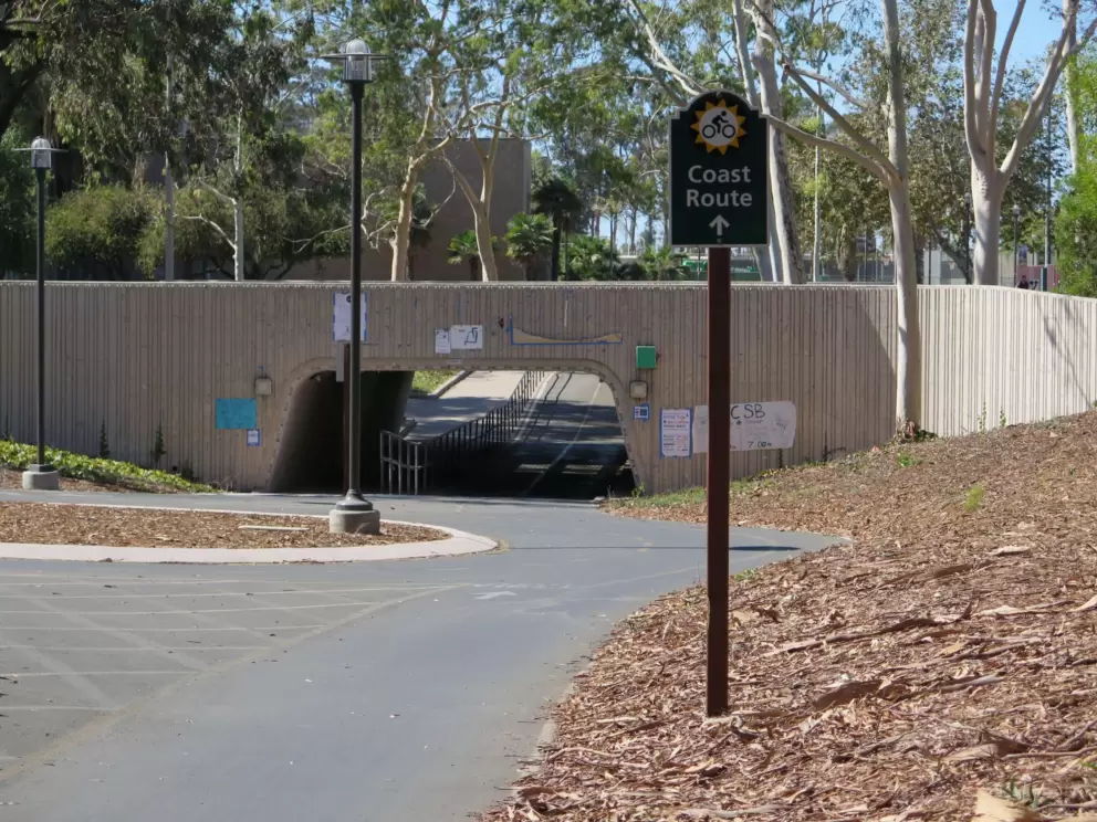The coast route bike path goes through UCSB.