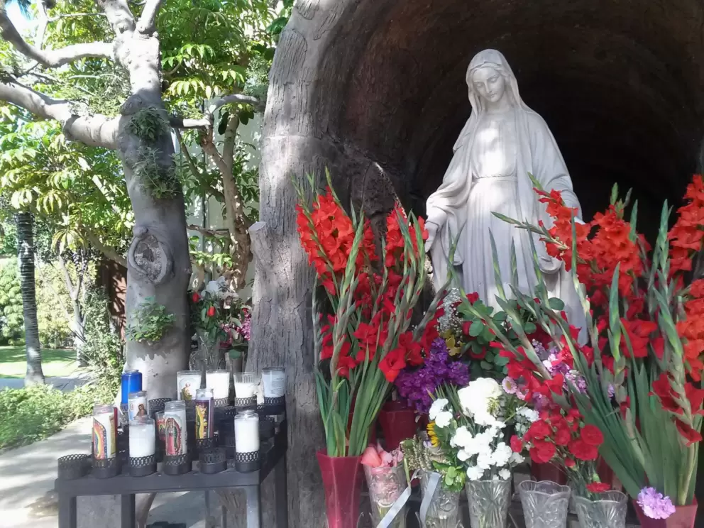 Grotto of Mary in the mission garden.