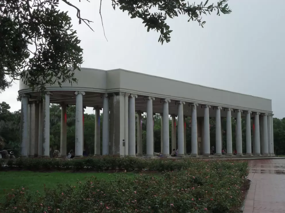 The parthenon- a good place to exercise in the rain!