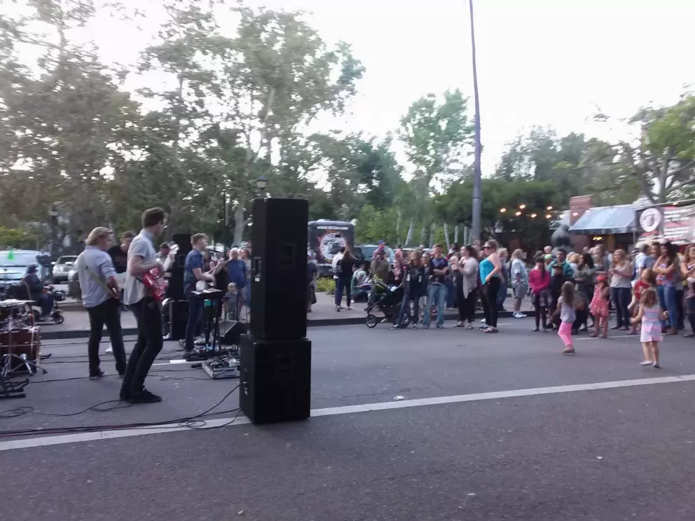 Awesome band from Memphis playing at the Thursday night farmers' market on Higuera Street.
