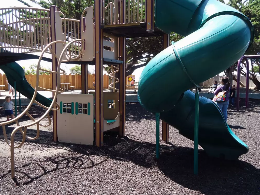 Twisty tunnel slide.