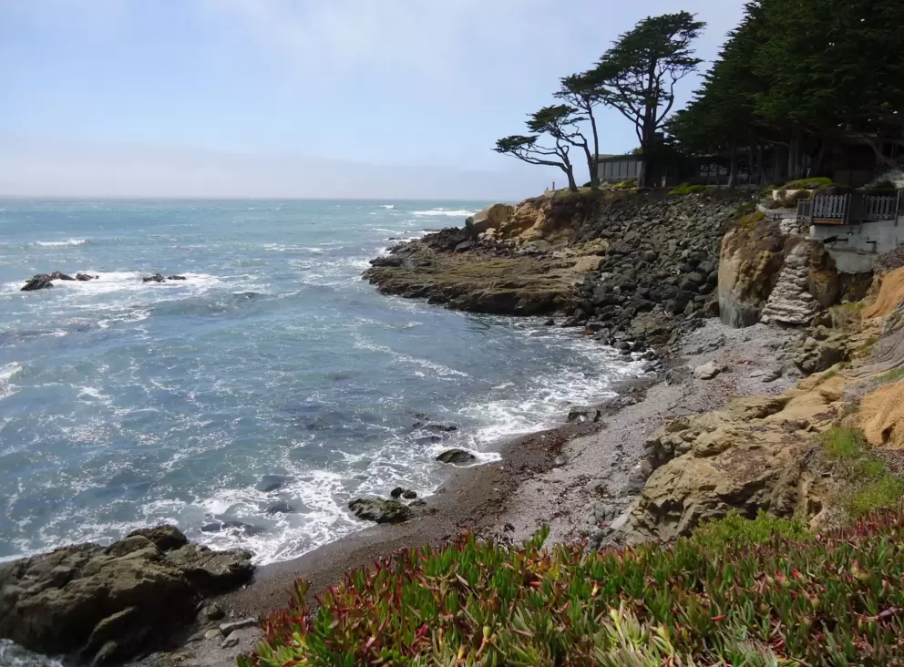 Gorgeous cove with cypress trees, as seen from the dead end of Devault Place.