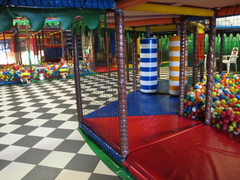 Ball pits in the indoor playground.