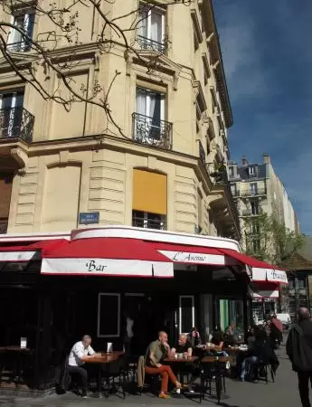 Typical Paris scene- enjoying a blissful day at a brasserie.