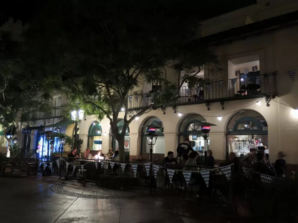 It's romantic to sit at your own upper balcony of some of the Santa Barbara bars and cafes.