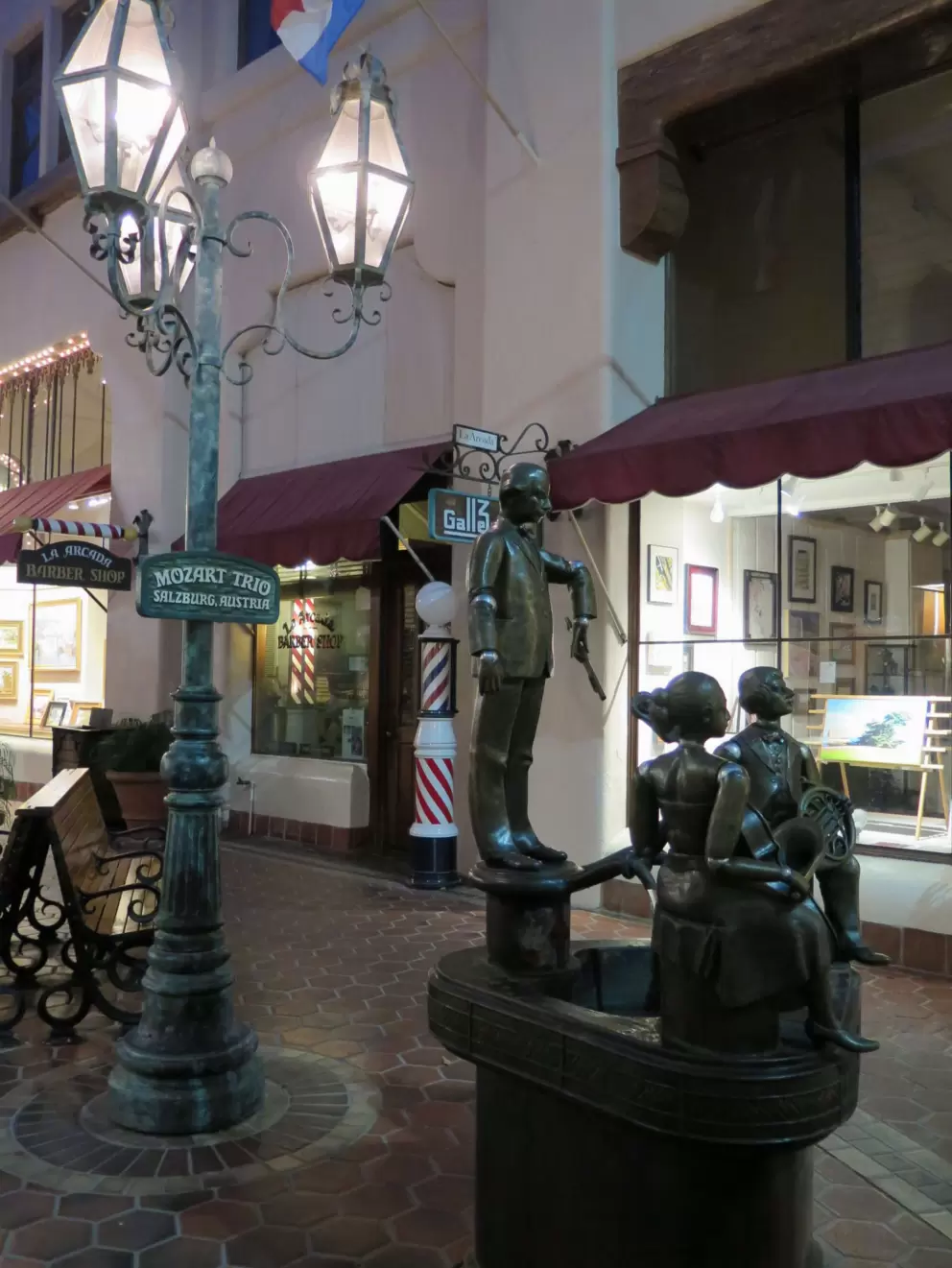 The Mozart trio statue.