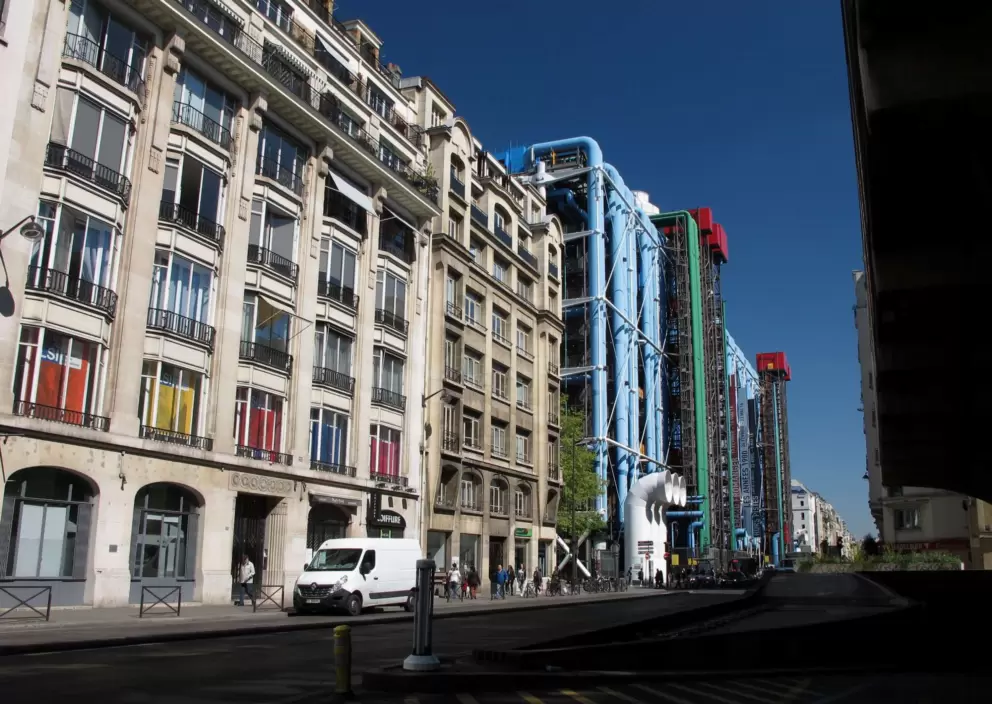 The Centre Pompidou, as seen from Rue du Renard.