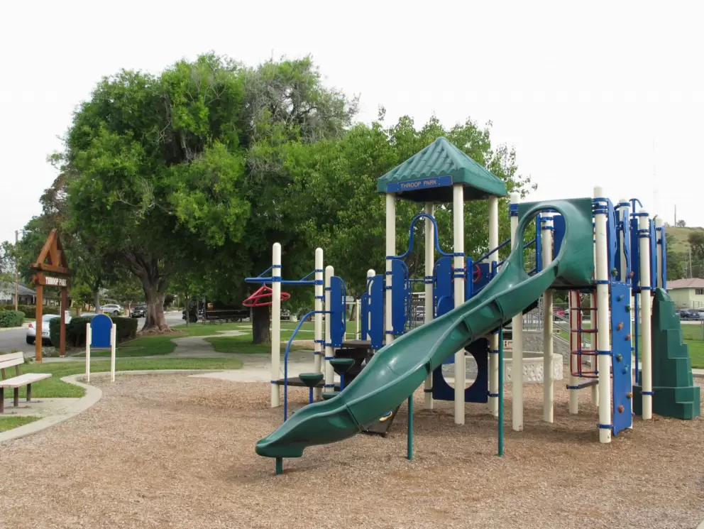 Slide on the big kids playground.