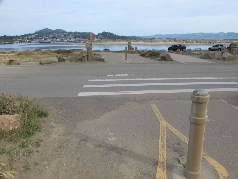 The bike path which runs alongside the walking path.