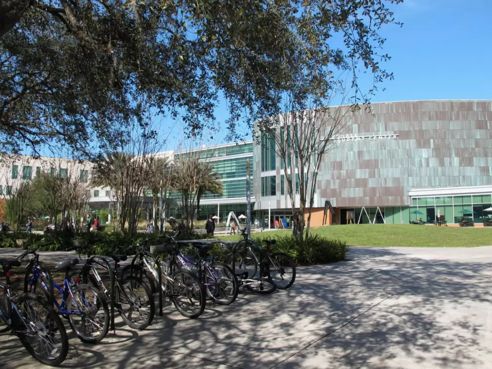 Bikes outside Student Center.