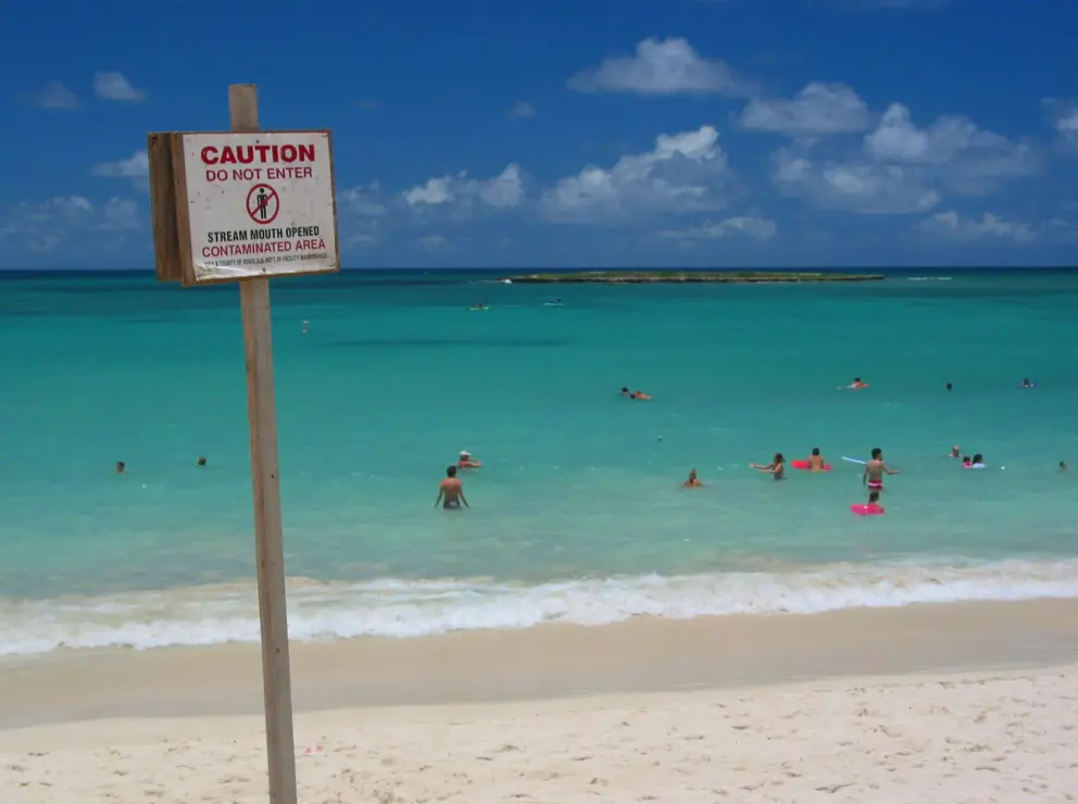 Taking a risk- looks blissful but you could get a staff infection.