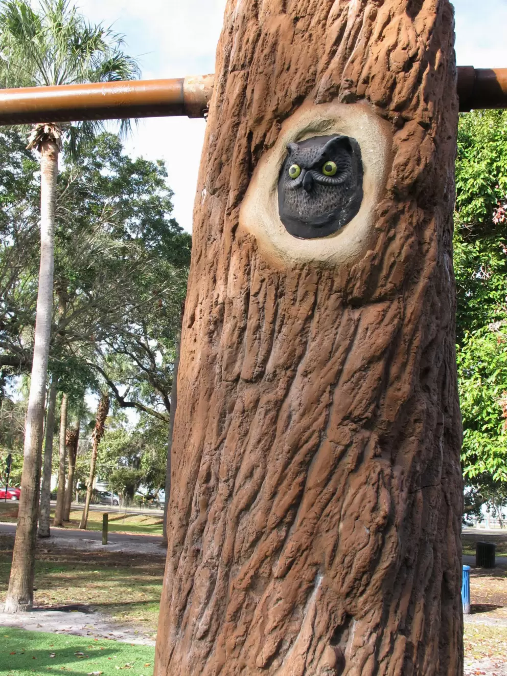 Owl on the swings.