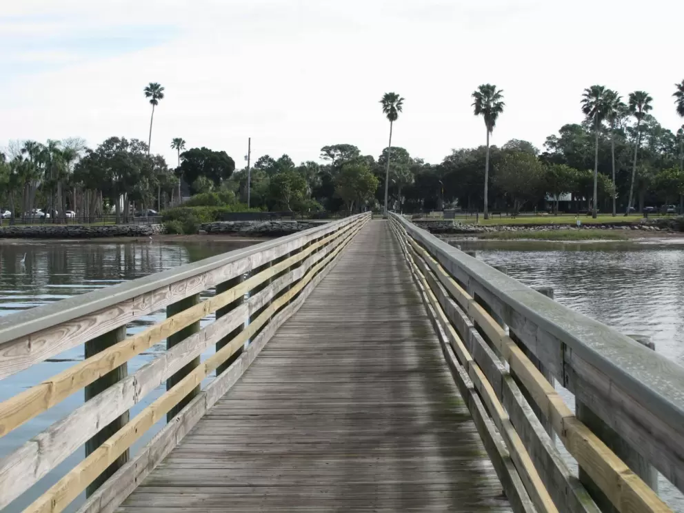 Looking back toward land from the pier.