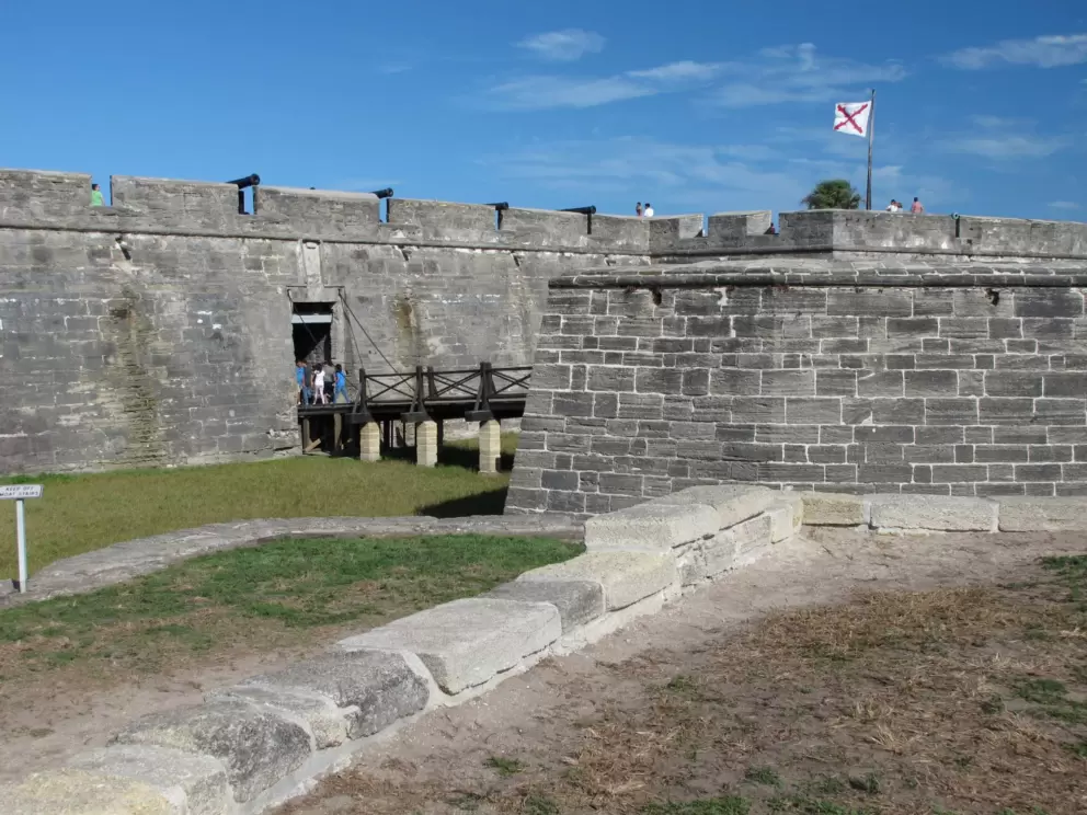 The fort. It costs money to go inside.
