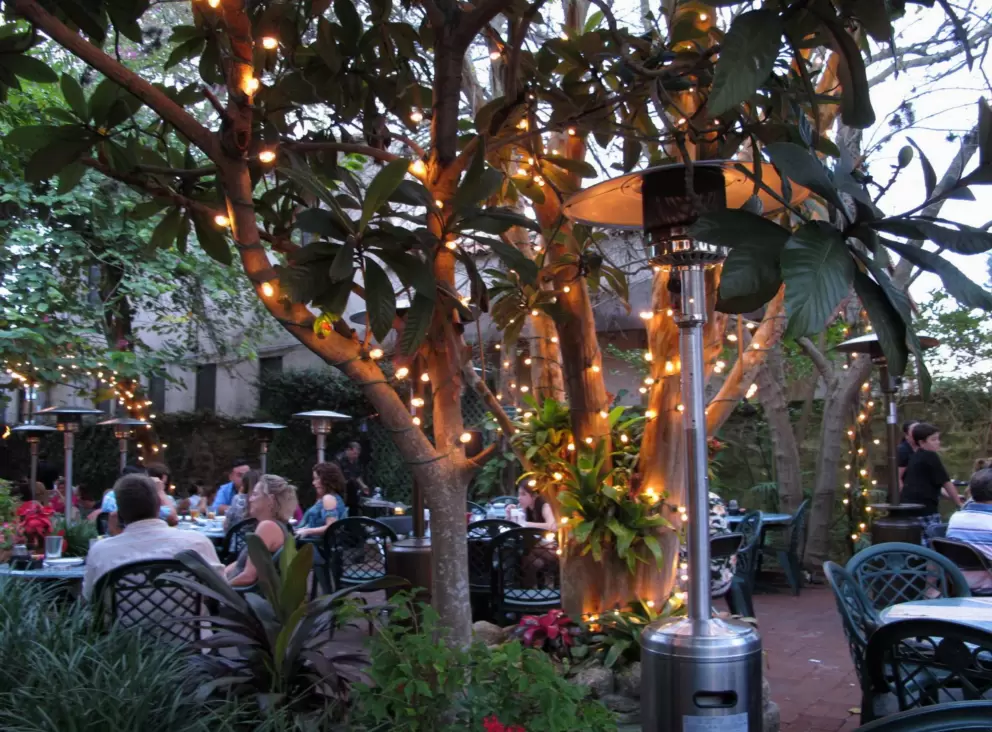 The lovely patio at La Pentola restaurant.