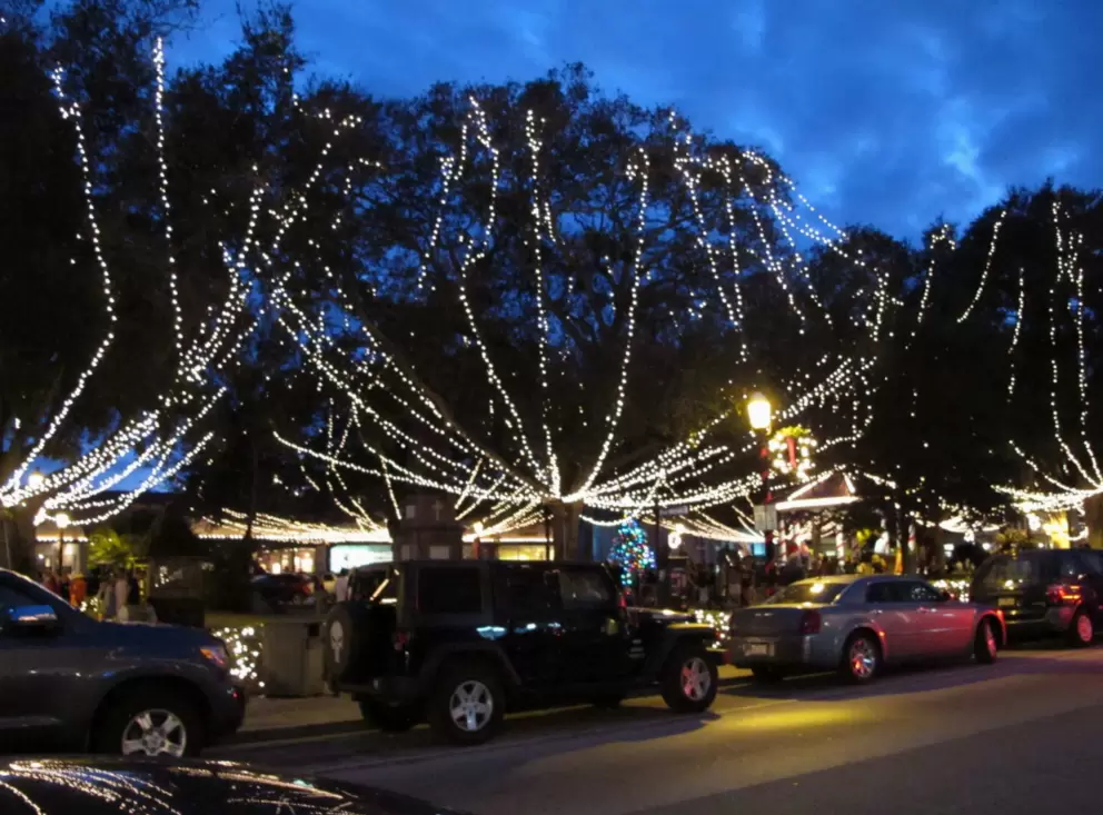 Christmas lights at Plaza de la Constitucion.