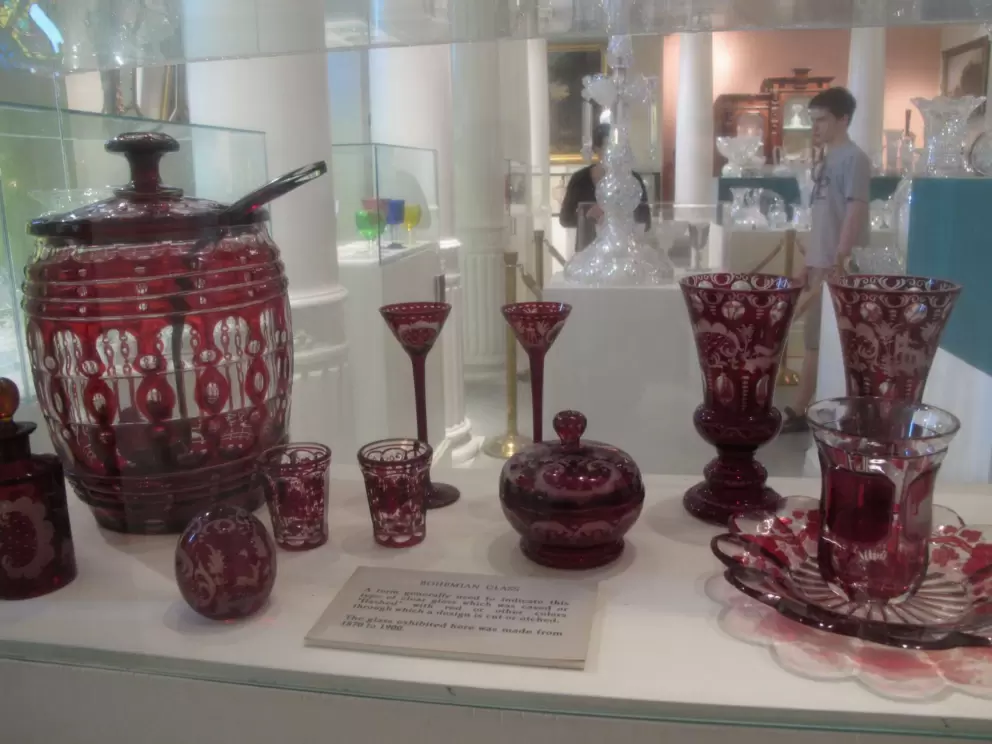 Bohemian glass, which means glass that is cased with a colored design.