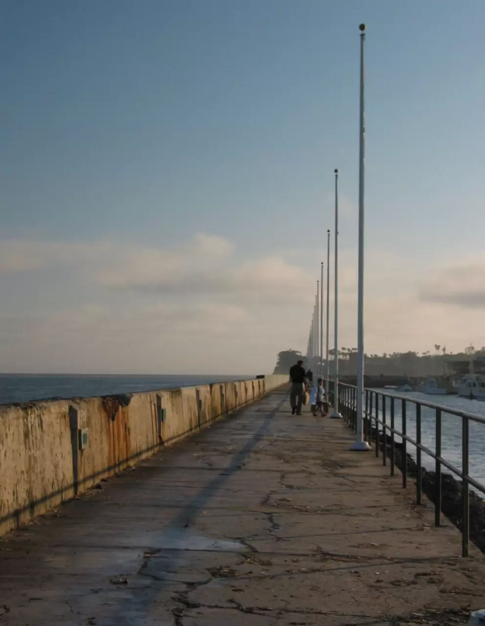 The walk along the breakwater.