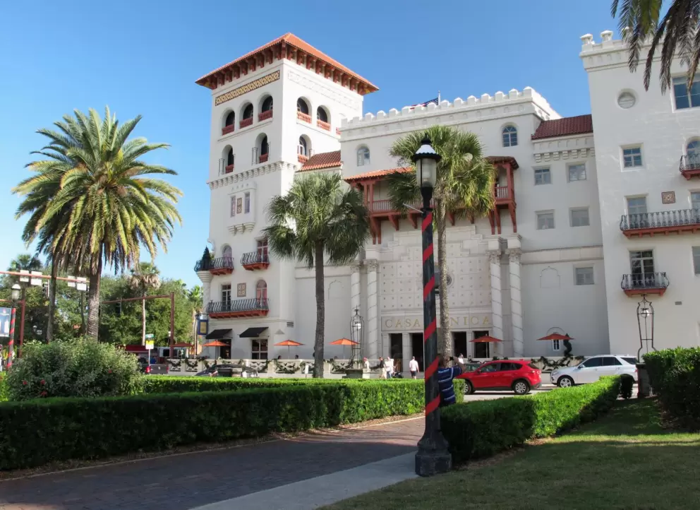 View of the lovely Casa Monica hotel.