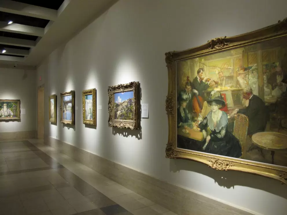 Row of Impressionist paintings.
