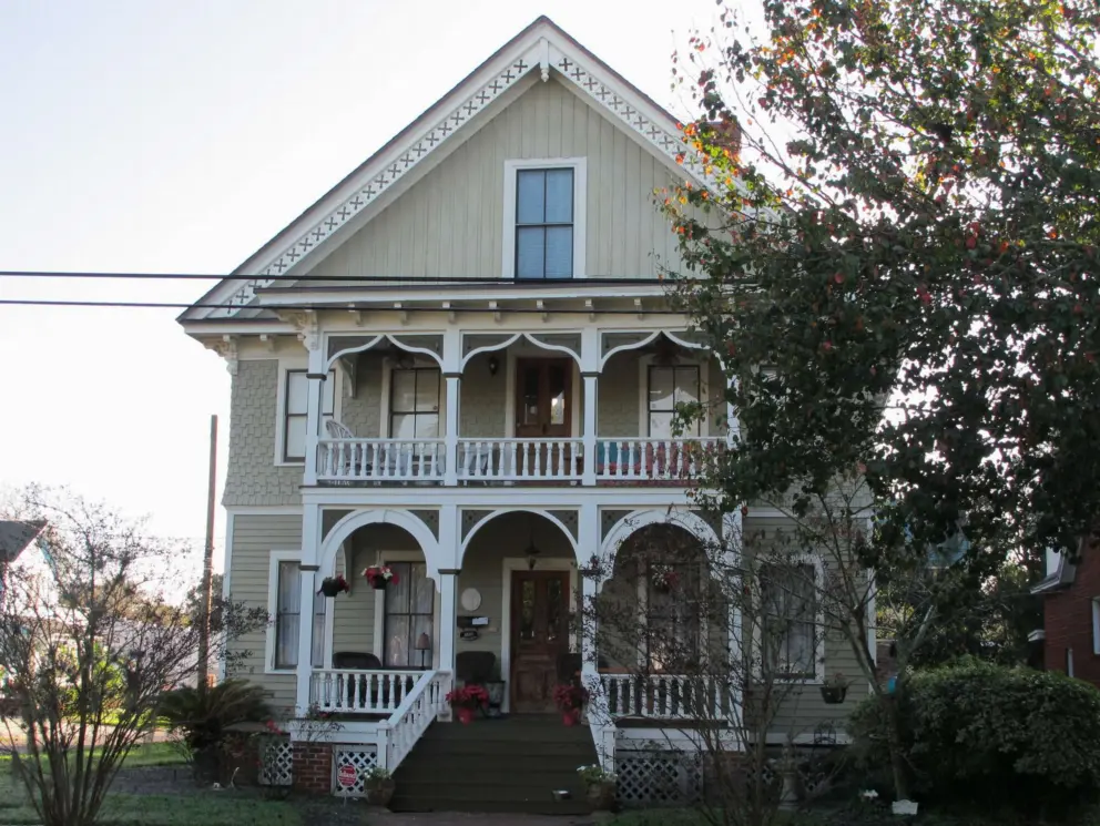 Victorian home with lots of frills.