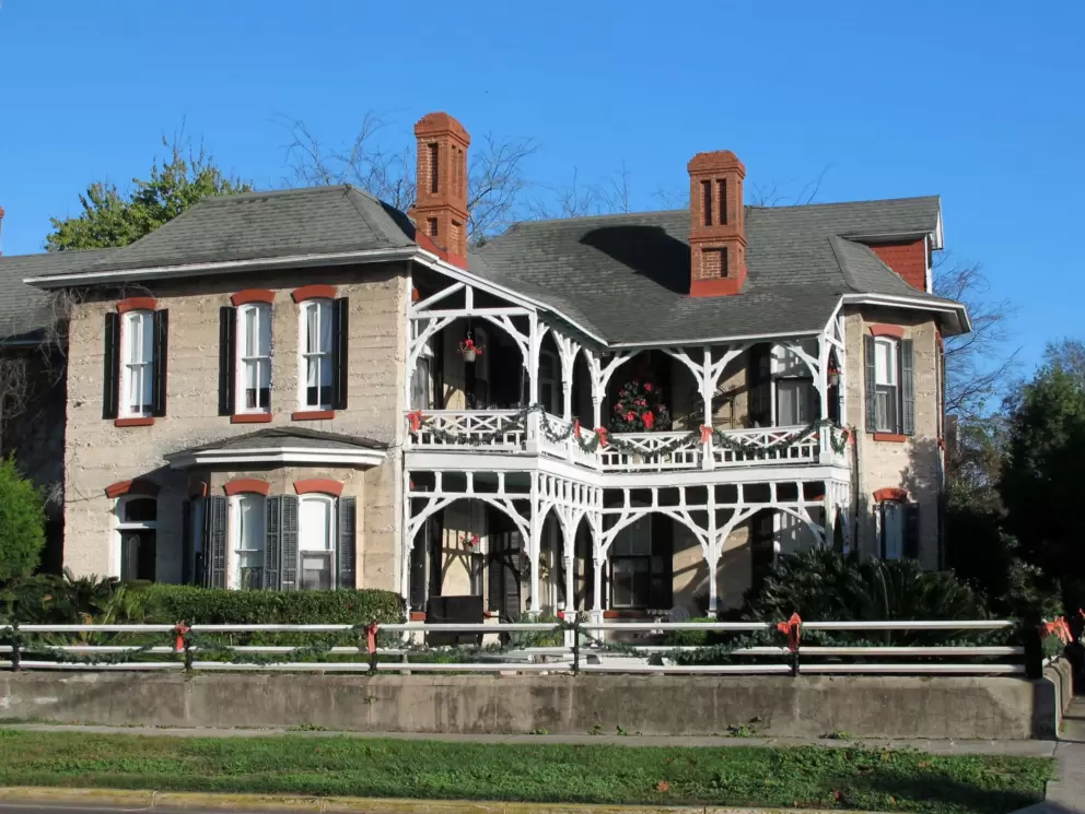 Victorian mansion that is a hotel.