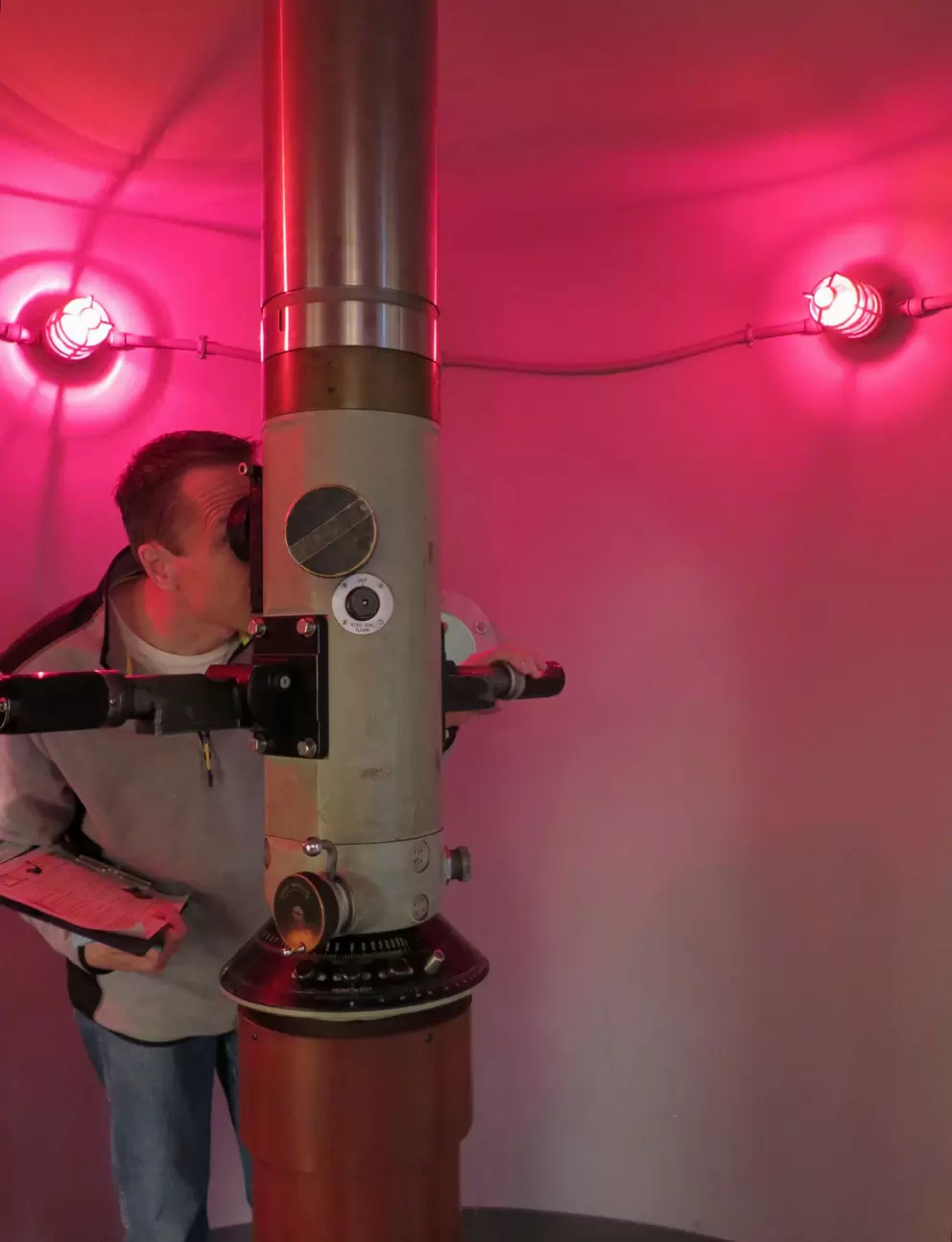 Looking through the periscope!