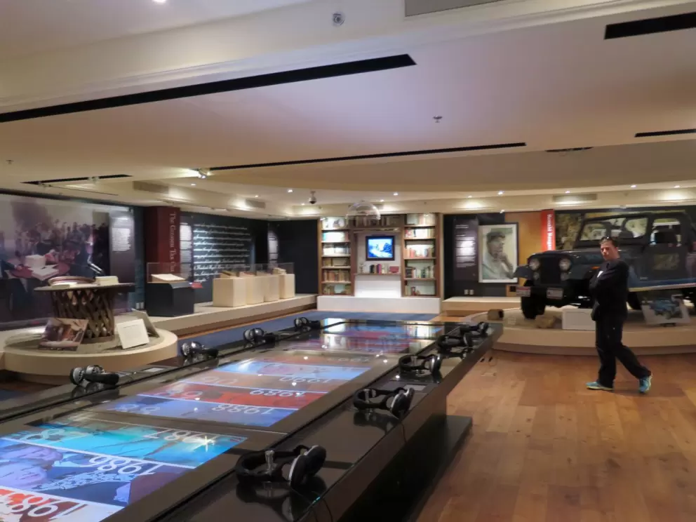The second level, where you can watch videos and listen at listening stations.
