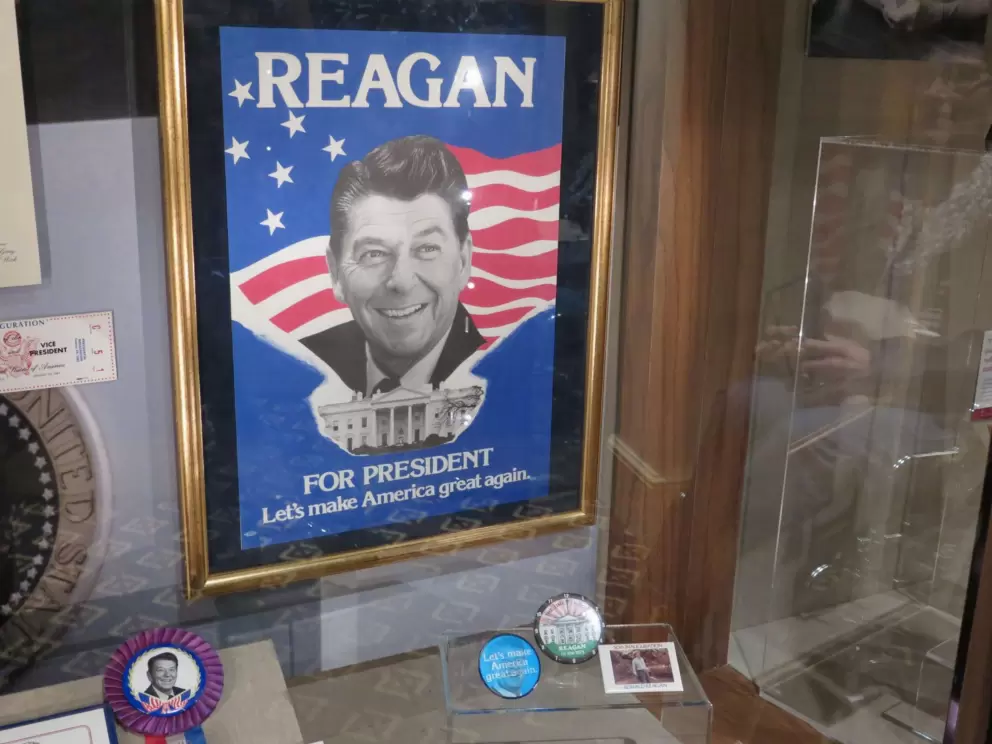 Campaign poster and pins.