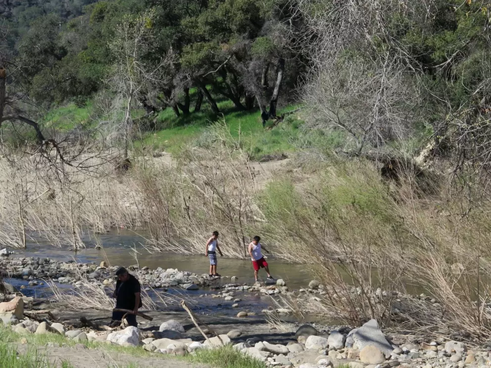Playing at the river.