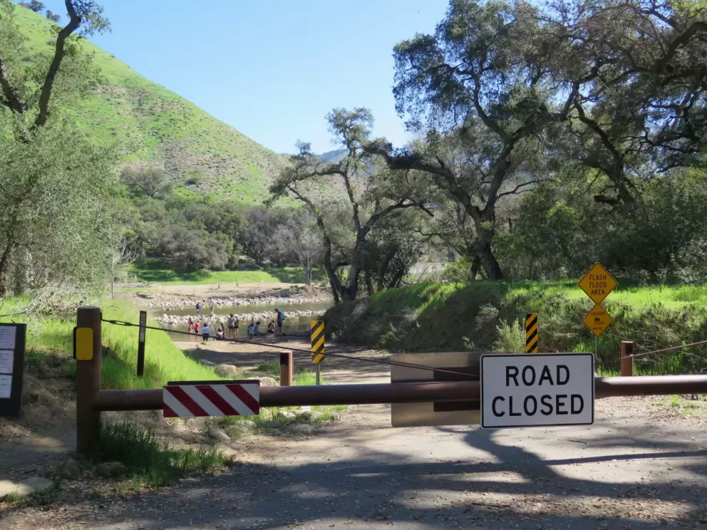 The road is currently closed at the first crossing (March 2017).