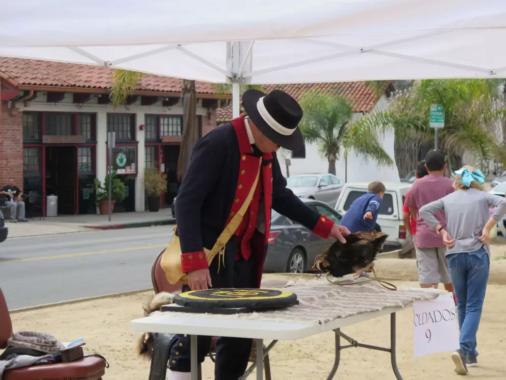 Living history demonstration at the presidio, at 9am on a weekday, for school groups.
