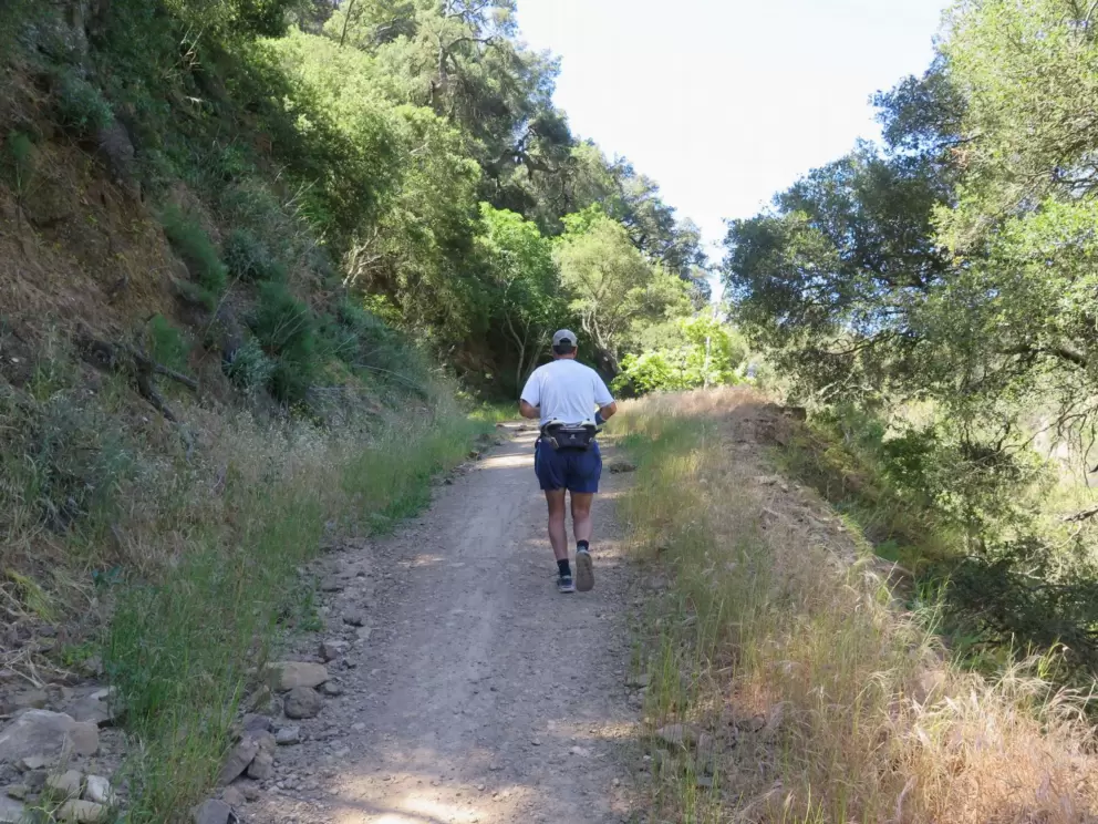 A brave runner on right fork called Old Romero Road.