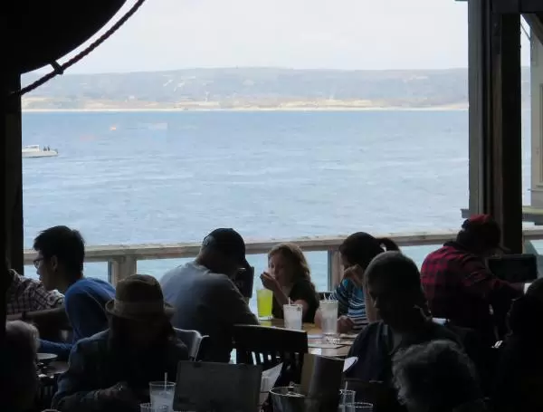 Views of the water from Bubba Gump Restaurant.
