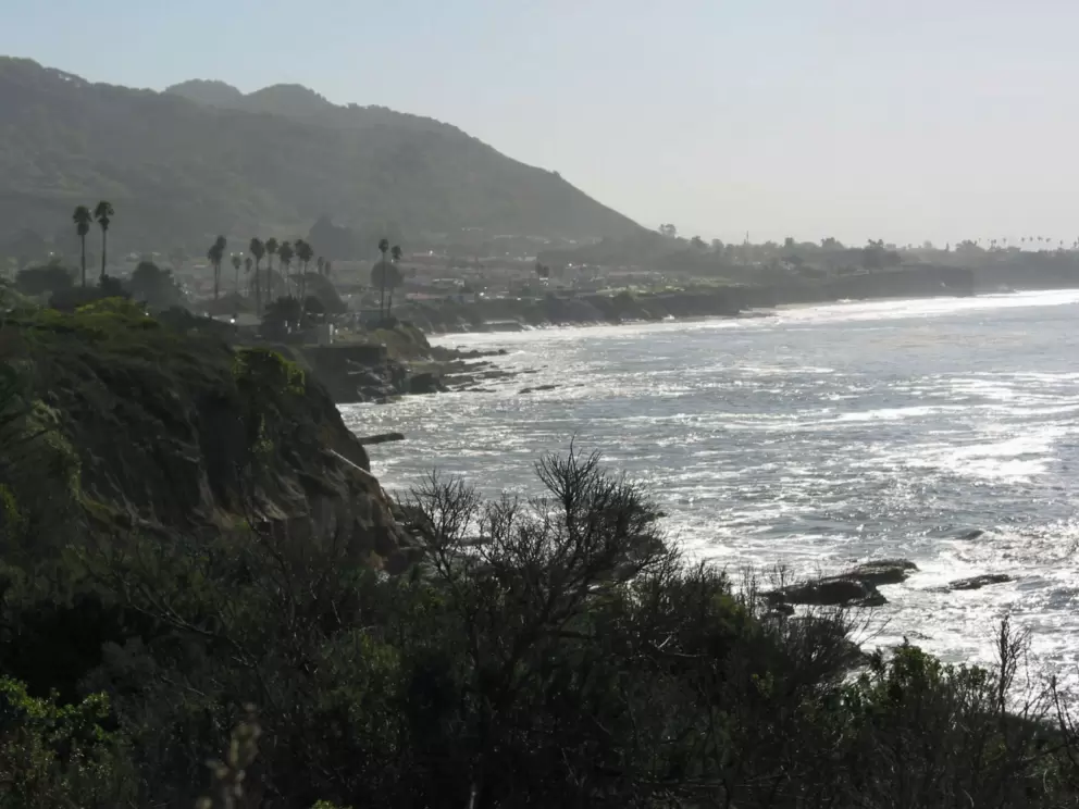View to the east, of Shell Beach.