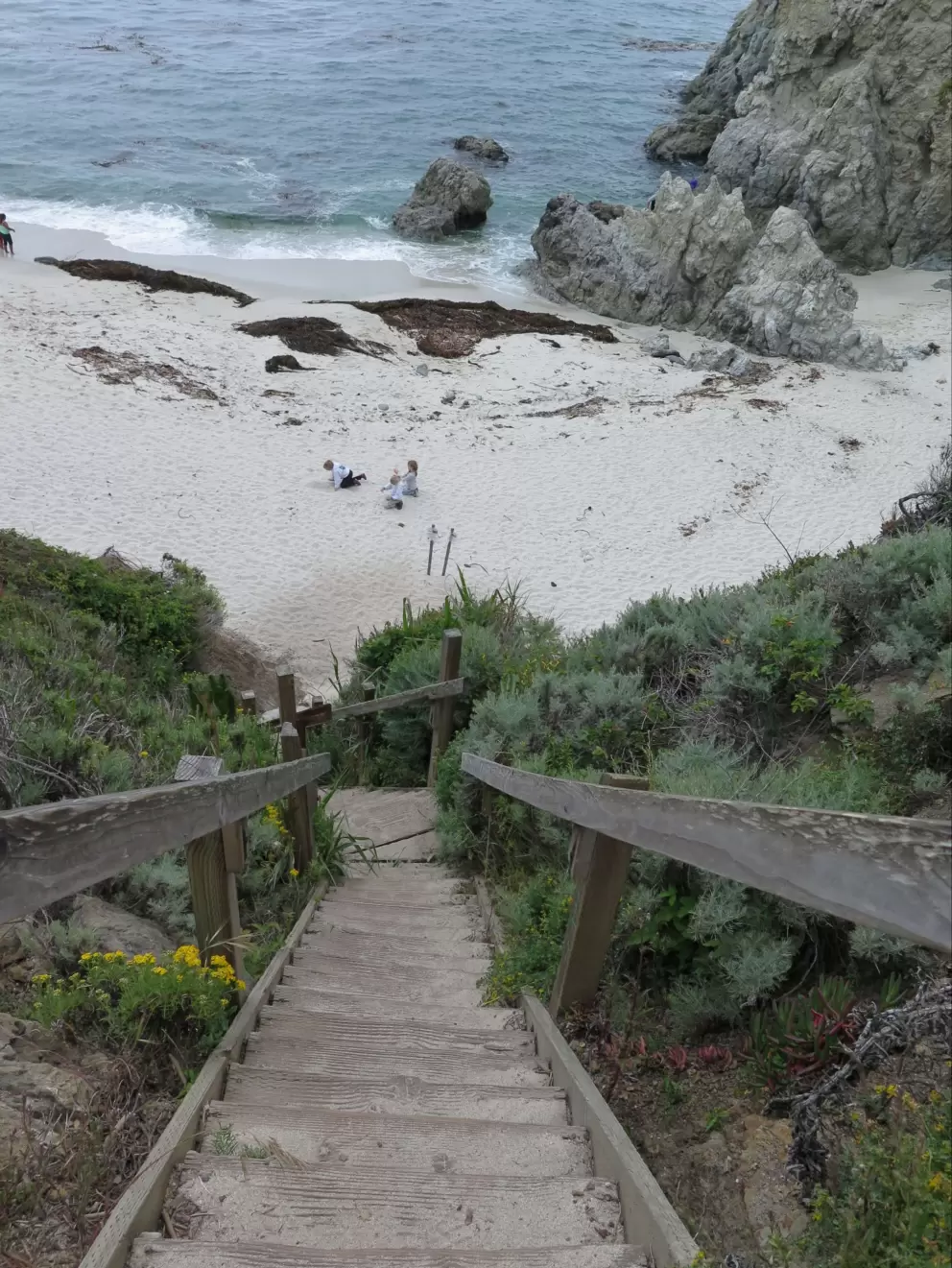 Stairs leading down to Gibson's Beach.