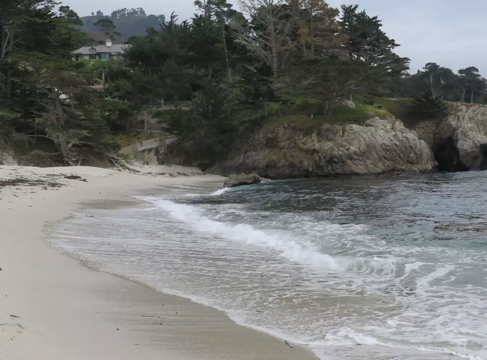 The memorable shoreline at Gibson's Beach.