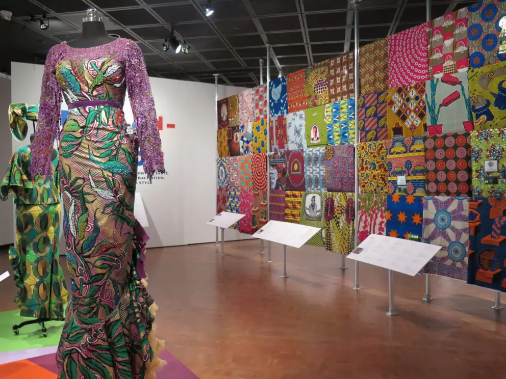 Temporary exhibit on African print fashion.