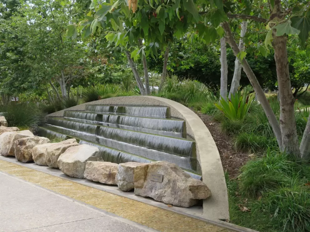Fountain over stones.