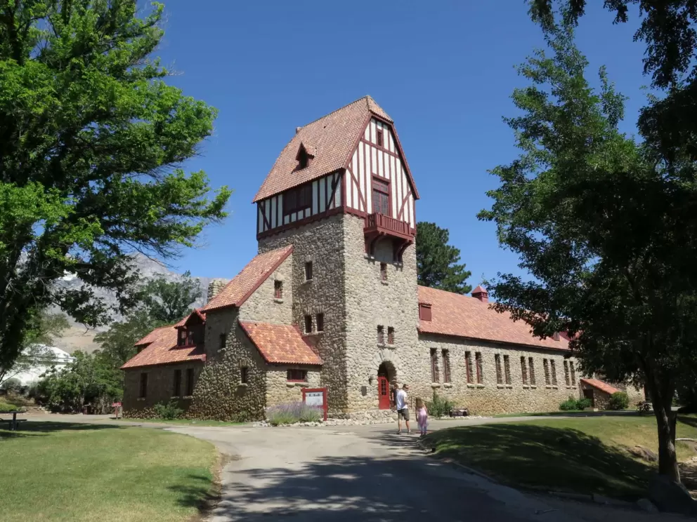 Shady grassy spots and a gorgeous building!