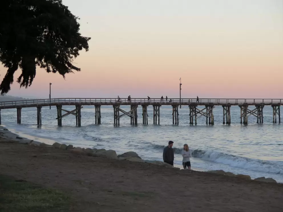 Goleta Beach at sunset.