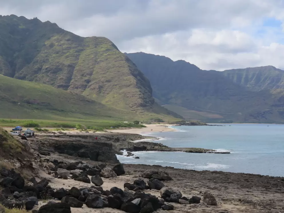 Yokohama Bay, as seen from Ka'ena Point.
